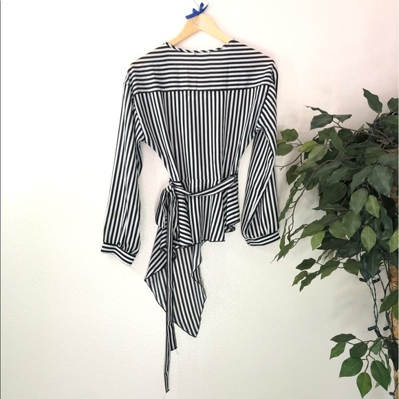 Fashion Nova Striped Asymmetrical Wrap Top - Picture 7 of 7